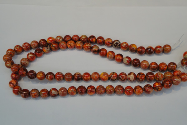 CDT493 15.5 inches 10mm round dyed aqua terra jasper beads