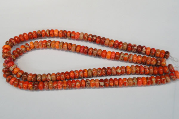 CDT501 15.5 inches 6*10mm rondelle dyed aqua terra jasper beads