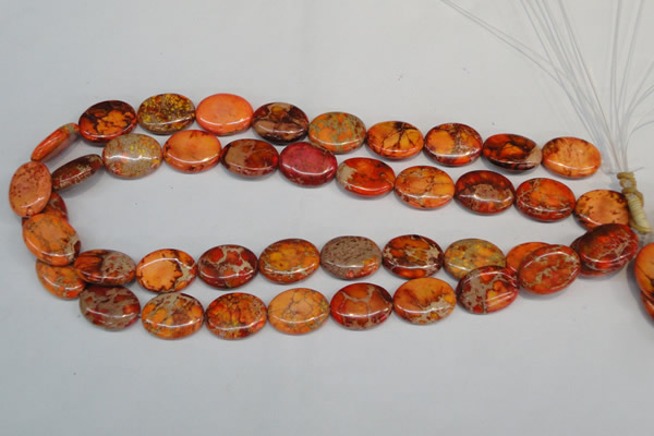 CDT532 15.5 inches 15*20mm oval dyed aqua terra jasper beads