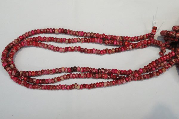 CDT584 15.5 inches 3*6mm rondelle dyed aqua terra jasper beads