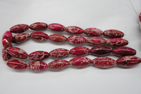 CDT609 15.5 inches 15*30mm rice dyed aqua terra jasper beads