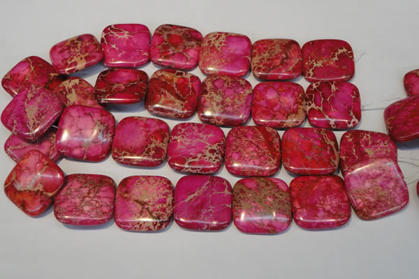 CDT627 15.5 inches 30*30mm square dyed aqua terra jasper beads