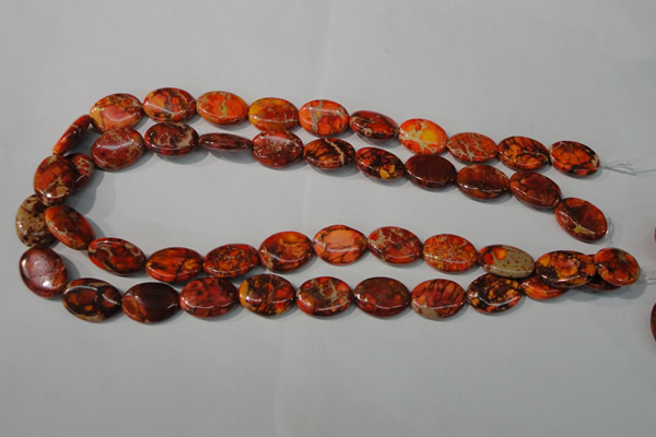 CDT751 15.5 inches 13*18mm oval dyed aqua terra jasper beads