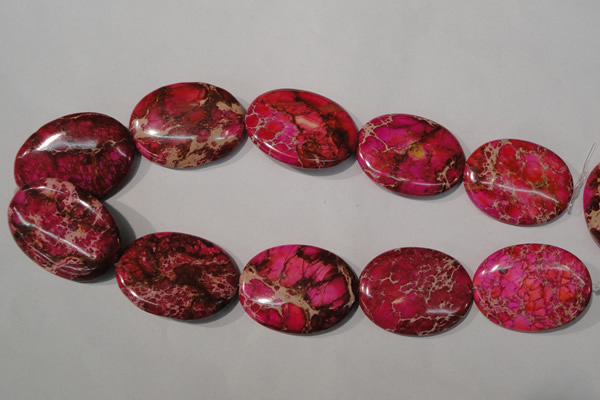 CDT784 15.5 inches 30*40mm oval dyed aqua terra jasper beads