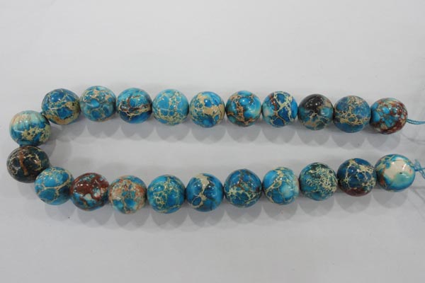 CDT808 15.5 inches 18mm round dyed aqua terra jasper beads wholesale