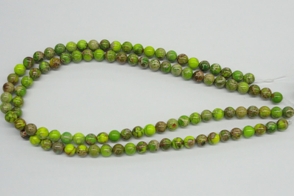 CDT83 15.5 inches 8mm round dyed aqua terra jasper beads