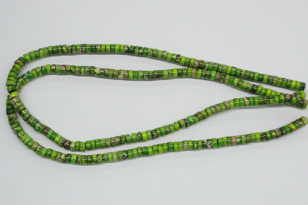 CDT88 15.5 inches 4*6mm roundel dyed aqua terra jasper beads