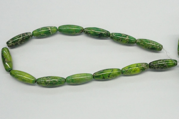 CDT89 15.5 inches 12*30mm rice dyed aqua terra jasper beads