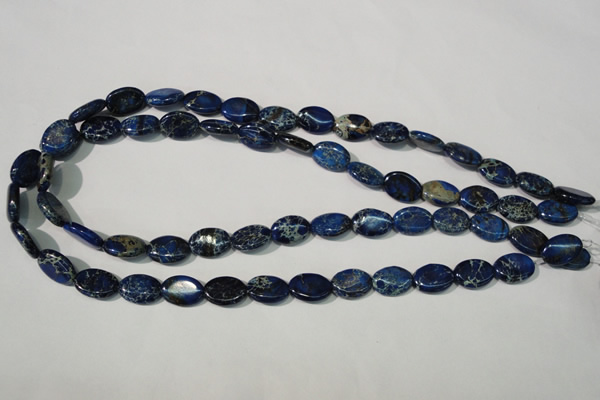CDT913 15.5 inches 10*14mm oval dyed aqua terra jasper beads