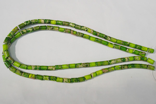 CDT919 15.5 inches 6*8mm tube dyed aqua terra jasper beads