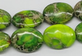 CDT99 15.5 inches 13*18mm oval dyed aqua terra jasper beads