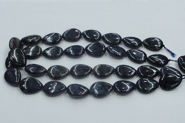CDU03 15.5 inches 18*25mm flat teardrop natural blue dumortierite beads