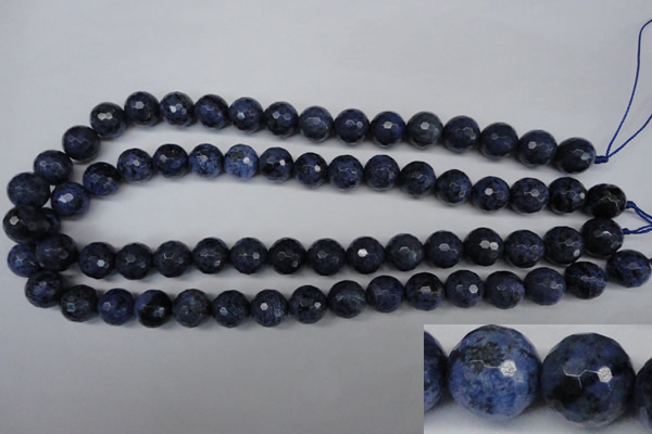 CDU114 15.5 inches 12mm faceted round blue dumortierite beads