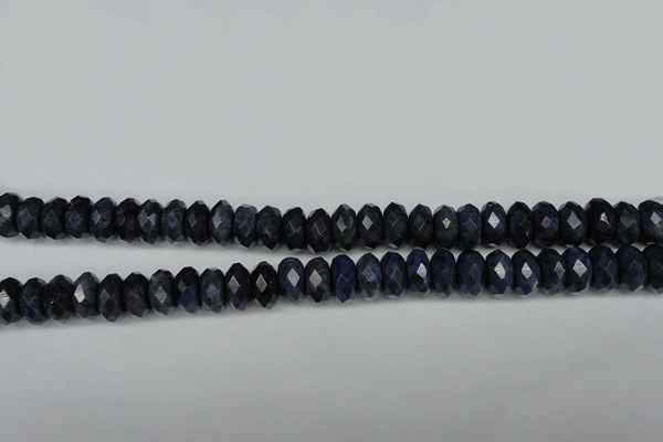 CDU120 15.5 inches 6*10mm faceted rondelle blue dumortierite beads