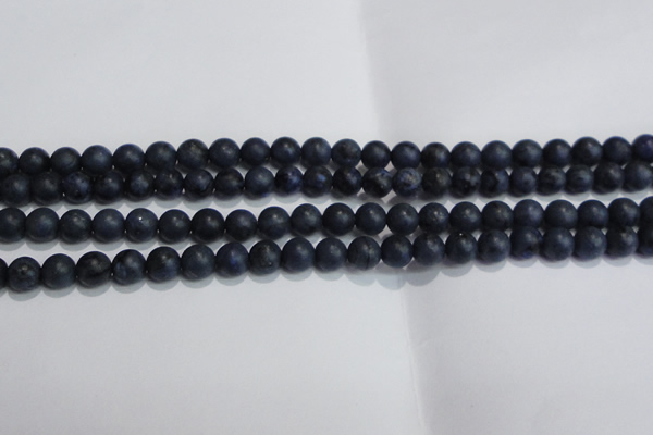 CDU202 15.5 inches 8mm round matte blue dumortierite beads