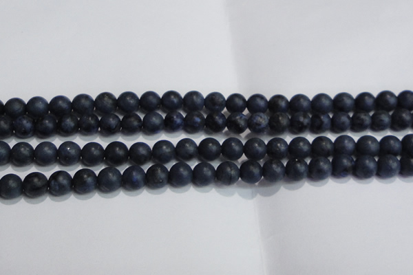 CDU203 15.5 inches 10mm round matte blue dumortierite beads