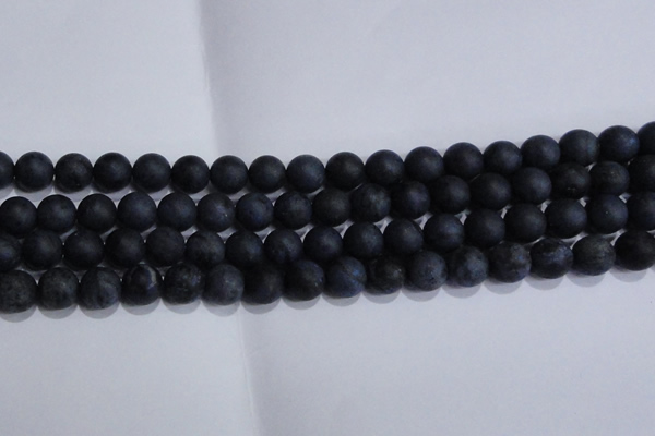 CDU204 15.5 inches 12mm round matte blue dumortierite beads