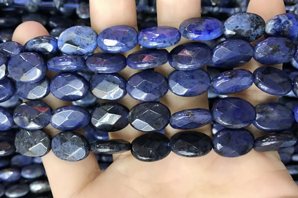 CDU217 15.5 inches 10*14mm faceted oval blue dumortierite beads