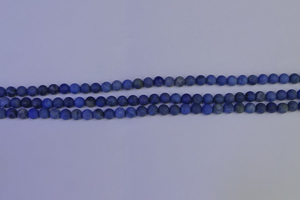 CDU300 15.5 inches 4mm round matte blue dumortierite beads