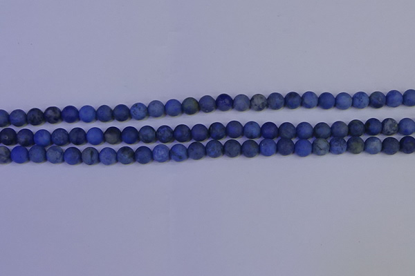 CDU301 15.5 inches 6mm round matte blue dumortierite beads