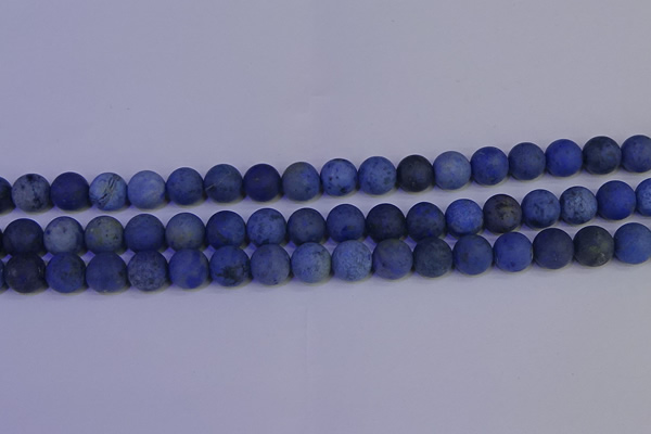 CDU303 15.5 inches 10mm round matte blue dumortierite beads
