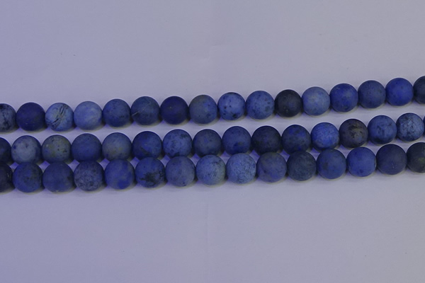 CDU304 15.5 inches 12mm round matte blue dumortierite beads