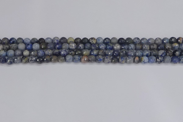 CDU308 15.5 inches 4mm faceted round blue dumortierite beads