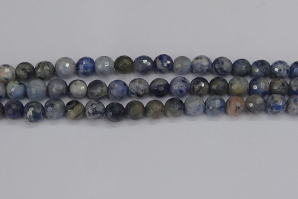 CDU312 15.5 inches 12mm faceted round blue dumortierite beads