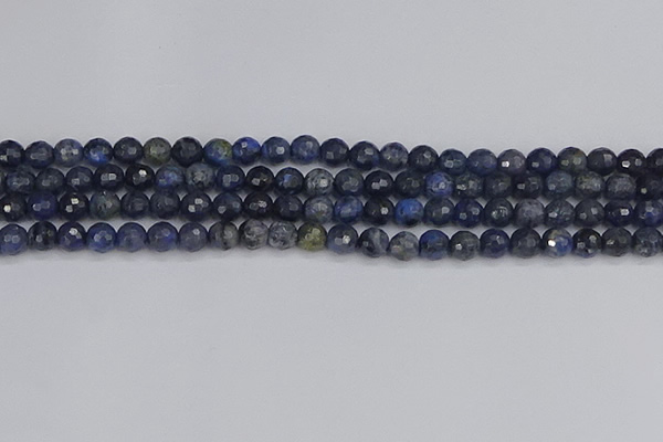 CDU316 15.5 inches 6mm faceted round blue dumortierite beads