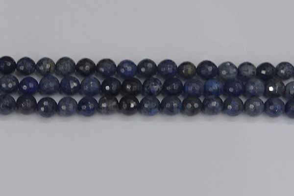 CDU319 15.5 inches 12mm faceted round blue dumortierite beads