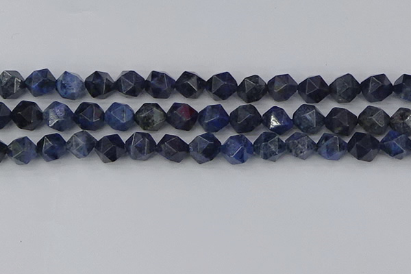 CDU333 15.5 inches 12mm faceted nuggets blue dumortierite beads