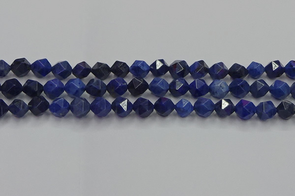CDU338 15.5 inches 10mm faceted nuggets blue dumortierite beads