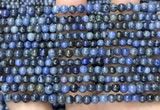 CDU350 15.5 inches 4mm round blue dumortierite beads wholesale