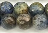 CDU381 15 inches 8mm faceted round dumortierite beads