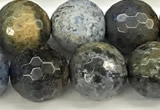 CDU382 15 inches 10mm faceted round dumortierite beads