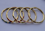 CEB01 5pcs 5.5mm width gold plated alloy with enamel bangles wholesale