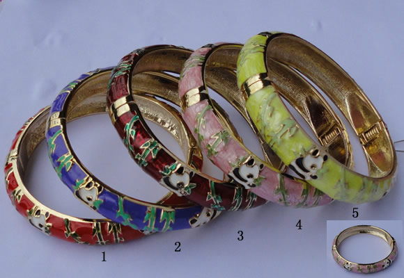 CEB07 5pcs 11.5mm width gold plated alloy with enamel bangles wholesale