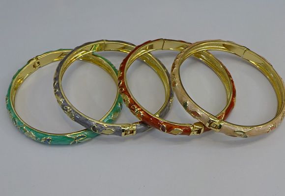 CEB104 7mm width gold plated alloy with enamel bangles wholesale
