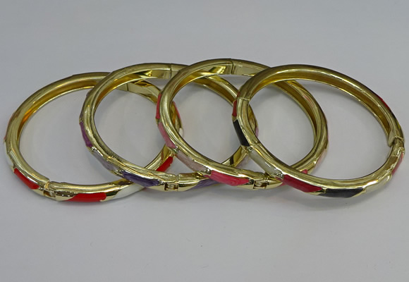 CEB109 7mm width gold plated alloy with enamel bangles wholesale
