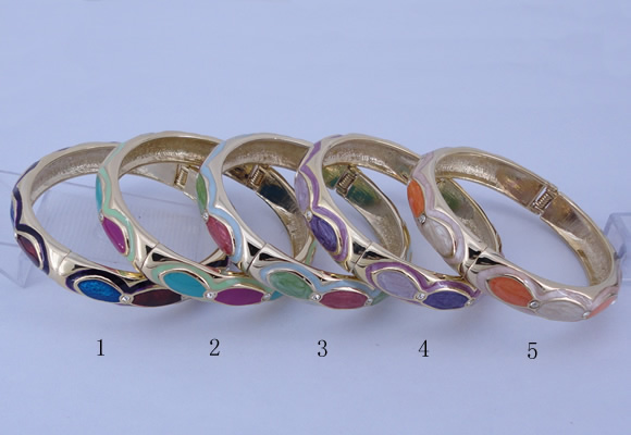 CEB36 5pcs 12mm width gold plated alloy with enamel rhinestone & bangles