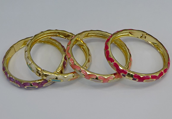 CEB50 7mm width gold plated alloy with enamel bangles wholesale
