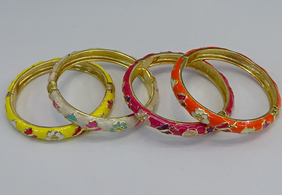 CEB57 7mm width gold plated alloy with enamel bangles wholesale