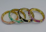 CEB59 9mm width gold plated alloy with enamel bangles wholesale