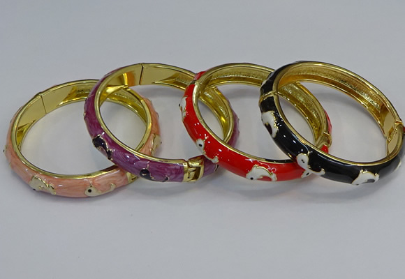 CEB63 9mm width gold plated alloy with enamel bangles wholesale