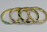 CEB71 6mm width gold plated alloy with enamel bangles wholesale