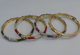 CEB81 6mm width gold plated alloy with enamel bangles wholesale