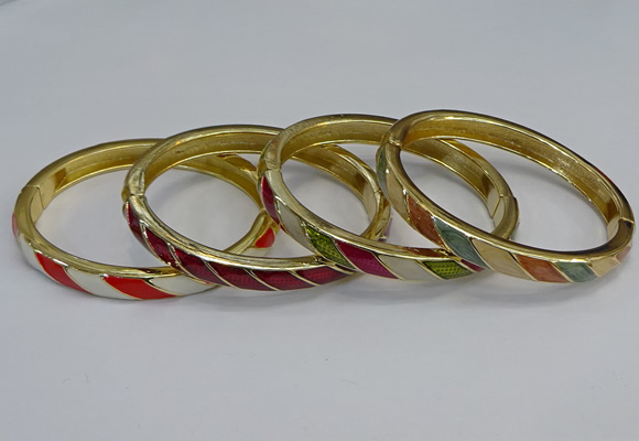 CEB93 7mm width gold plated alloy with enamel bangles wholesale