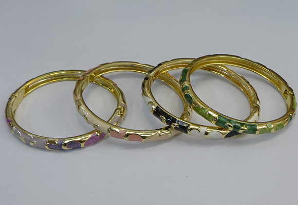 CEB97 6mm width gold plated alloy with enamel bangles wholesale