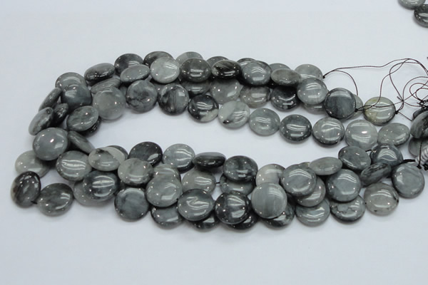 CEE14 15.5 inches 18mm flat round eagle eye jasper beads wholesale