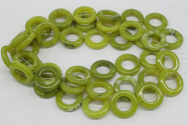 CEJ09 15.5 inches 28*30mm donut lemon jade beads wholesale